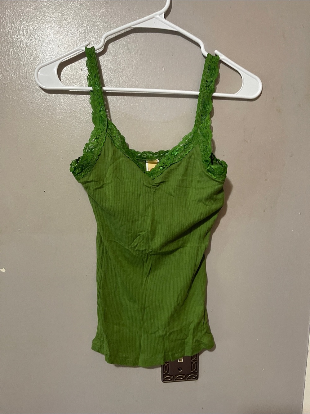 Wish Green Lace-Trim Camisole